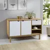 Image de vidaXL Buffet OTTA Marron et blanc 114x43x73,5 cm Bois massif pin