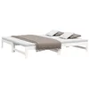 Image de vidaXL Lit coulissant sans matelas blanc 2x(100x200) cm