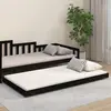 Image de vidaXL Cadre de lit sans matelas noir 100x200 cm bois massif de pin