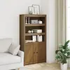 Image de vidaXL Buffet haut Marron miel 80x35x154 cm Bois massif de pin