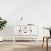 Image de vidaXL Buffet Blanc 110x40x78 cm Bois massif de pin