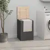 Image de vidaXL Boîte à linge Gris 44x44x66 cm Bois massif de pin