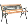 Image de vidaXL Banc de jardin 116 cm Fonte et bois massif de sapin