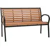 Image de vidaXL Banc de jardin Noir et marron 116 cm Acier et WPC
