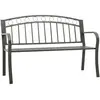 Image de vidaXL Banc de jardin Gris 120 cm Acier