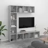 Image de vidaXL Ensemble bibliothèque/meuble TV 3 pcs Sonoma gris 180x30x180 cm