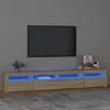 Image de vidaXL Meuble TV avec lumières LED Chêne sonoma 240x35x40 cm