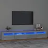 Image de vidaXL Meuble TV avec lumières LED Sonoma gris 240x35x40 cm