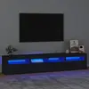 Image de vidaXL Meuble TV avec lumières LED Noir 210x35x40 cm