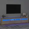 Image de vidaXL Meuble TV avec lumières LED Chêne sonoma 210x35x40 cm
