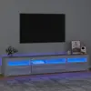 Image de vidaXL Meuble TV avec lumières LED Sonoma gris 210x35x40 cm