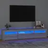 Image de vidaXL Meuble TV avec lumières LED Sonoma gris 195x35x40 cm