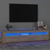 Image de vidaXL Meuble TV avec lumières LED Chêne sonoma 180x35x40 cm