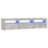 Image de vidaXL Meuble TV avec lumières LED Gris béton 180x35x40 cm