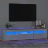 Image de vidaXL Meuble TV avec lumières LED Gris béton 180x35x40 cm