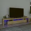 Image de vidaXL Meuble TV avec lumières LED Chêne sonoma 230x36,5x40 cm
