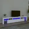 Image de vidaXL Meuble TV avec lumières LED Blanc 215x36,5x40 cm