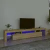 Image de vidaXL Meuble TV avec lumières LED Chêne sonoma 215x36,5x40 cm