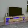 Image de vidaXL Meuble TV avec lumières LED Chêne sonoma 200x36,5x40 cm