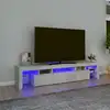 Image de vidaXL Meuble TV avec lumières LED Gris béton 200x36,5x40 cm