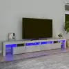 Image de vidaXL Meuble TV avec lumières LED Gris béton 260x36,5x40 cm