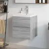 Image de vidaXL Meuble lavabo avec bassin intégré Sonoma gris Bois d'ingénierie