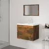 Image de vidaXL Meubles de salle de bain Chêne fumé Bois d'ingénierie