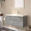 Image de vidaXL Meuble lavabo avec bassin intégré Sonoma gris Bois d'ingénierie