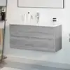 Image de vidaXL Meuble lavabo avec bassin intégré Sonoma gris Bois d'ingénierie