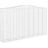 Image de vidaXL Panier de gabion à arc 400 x 50 x 220/240 cm fer galvanisé