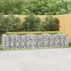 Image de vidaXL Lit surélevé à gabions arqué 400x100x100 cm Fer galvanisé