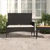Image de vidaXL Banc de Jardin à 2 Places avec Coussins Noir Résine Tressée