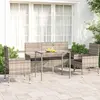 Image de vidaXL Salon de jardin 4 pcs avec coussins Gris Résine tressée