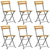 Image de vidaXL Chaises pliantes 6 pièces en acier et bois massif d'acacia