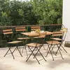 Image de vidaXL Chaises de bistrot pliantes lot de 6 Bois de teck solide acier