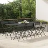 Image de vidaXL Chaises de bistrot pliantes lot de 8 Noir Résine tressée acier