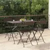 Image de vidaXL Chaises de bistrot pliantes lot de 4 Résine tressée et acier