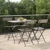 Image de vidaXL Chaises de bistrot pliantes lot de 4 Gris Résine tressée acier