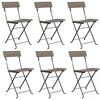 Image de vidaXL Chaises pliantes 6 pièces en polyrotin gris et acier