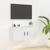 Image de vidaXL Meuble TV mural Blanc 80x34,5x40 cm