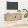 Image de vidaXL Meuble TV mural Chêne Sonoma 100x34,5x40 cm