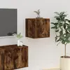 Image de vidaXL Meuble TV mural Chêne fumé 40x34,5x40 cm