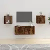 Image de vidaXL Meubles TV muraux 2 pcs Chêne fumé 40x34,5x40 cm