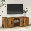 Image de vidaXL Meuble TV Chêne fumé 100x31,5x35 cm Bois d'ingénierie