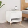 Image de vidaXL Table de chevet Blanc brillant 50x46x50 cm Bois d’ingénierie