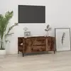 Image de vidaXL Meuble TV Chêne fumé 102x44,5x50 cm Bois d'ingénierie