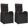 Image de vidaXL Chaises de jardin inclinables coussins lot de 2 Résine tressée