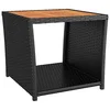 Image de vidaXL Table à thé et dessus en bois Noir Résine tressée Acacia massif