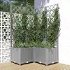 Image de vidaXL Jardinière avec treillis Gris clair 80x80x136 cm PP