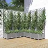 Image de vidaXL Jardinière avec treillis Gris clair 120x120x121,5 cm PP